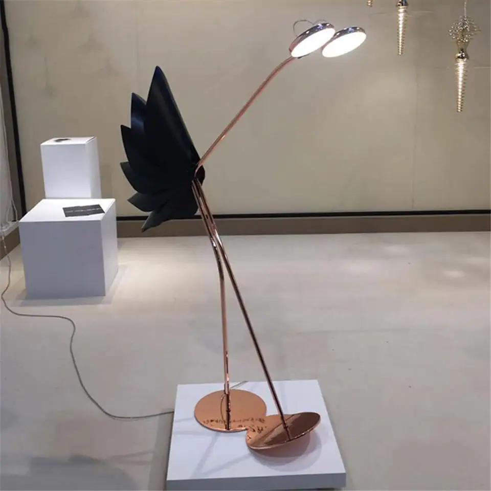 

nordic Denmark Design LED floor lamp Postmodern Adjustable foyer floor light Individuality Red Ostrich Living Room standing lamp