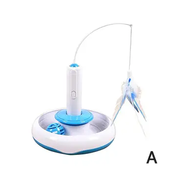 

Pet toys Cat toys Electric rotation Feather play cat tray Interactive toys Funny cat stick