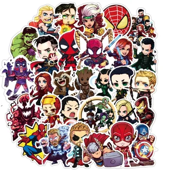 

100pcs Marvel Super Hero Stickers Spiderman Thor Kawaii Stationery PVC Waterproof Toy for Skateboard Books Motorcycle Xmas Gift