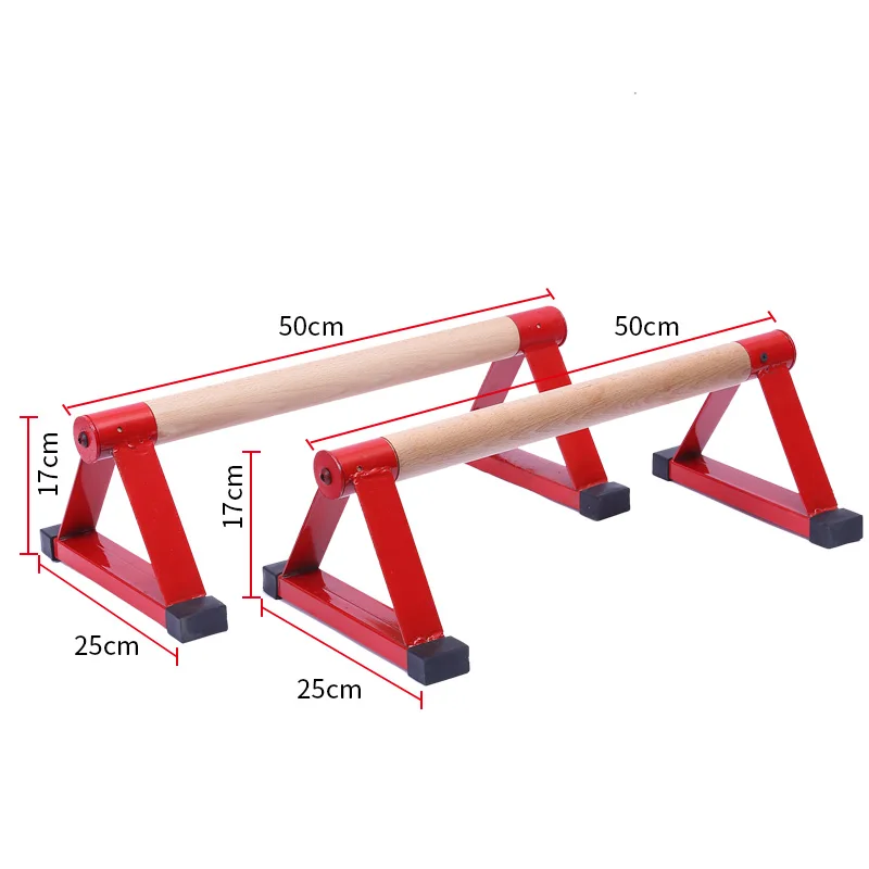 Growment 1 Pair Parallettes Gymnastics Calisthenics Handstand Bar Wooden Fitness Exercise Tools Training Gear Push-Ups Double Rod Stand