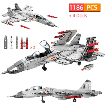 

Military J-15 Helicopter Model Building Blocks Technic Airplane City Police Army Navy Aircraft Construction Toys for Children