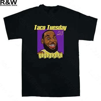 

Taco Tuesday T shirt men women Laker king cotton number 23 streetwear hiphop