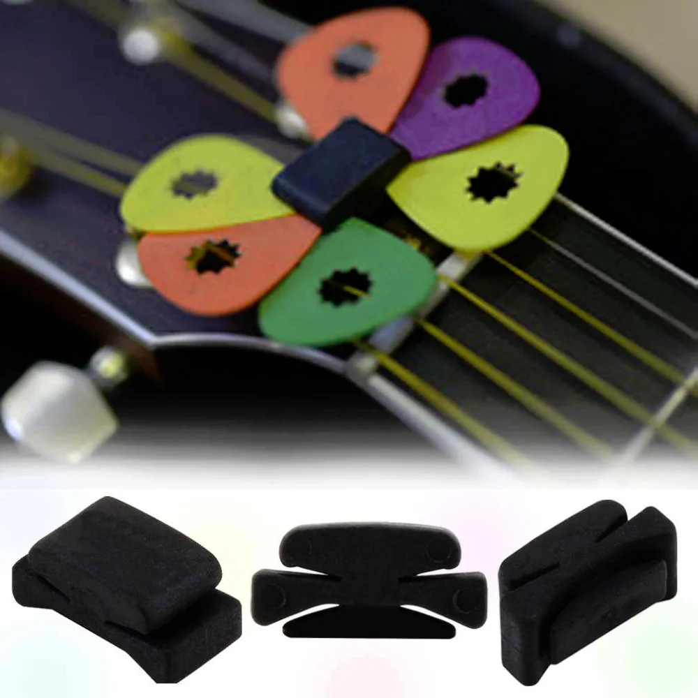 3 pcs Professional 25 x 11 x 11mm Guitar HeadStock Pick Holder Rubber Musical instruments Hot Worldwide