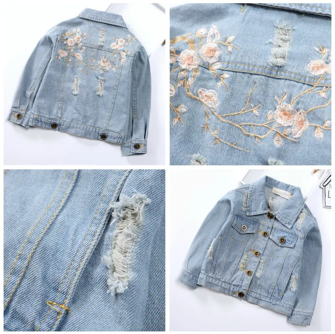 

Girls Cowboy CHILDREN'S Jacket Spring And Autumn New Style Korean-style CHILDREN'S Garment Long Sleeve Children Baby Girls Embro