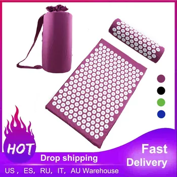 

DropShipping Massager Cushion Sets Relieve Stress Back Pain Acupressure Mat Pillow Massage Spike Acupuncture Relaxation