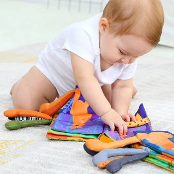 

Cloth Books Baby Rattles Soft Cloth Book Newborn Stroller Hanging Toy Baby Early Learning Educational Toys Readings Tear Not Bad