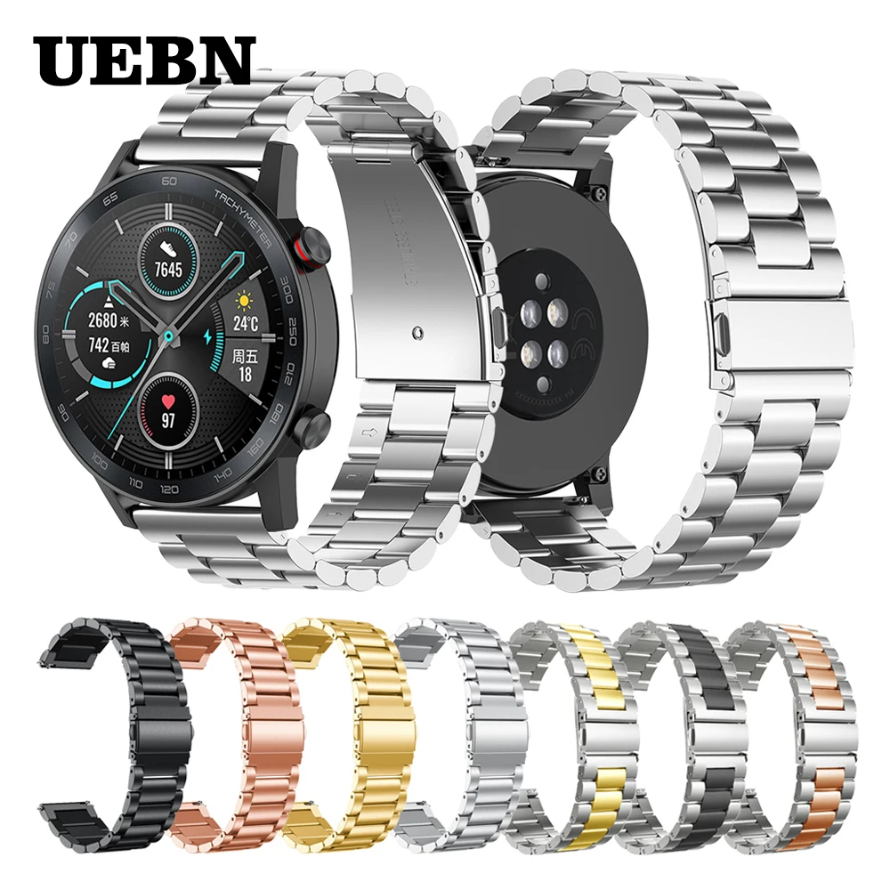 Ремешок сменный UEBN из нержавеющей стали для HuaWei Honor Watch Magic 2 металлический