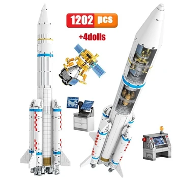 

1202Pcs Building Block City Space Series Aerospace Carrier Rocket Space Shuttle Launch Model Educational Toy