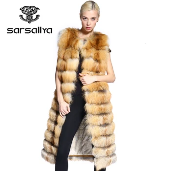 

SARSALLYA 90CM and 120cm long real natural fox fur vest