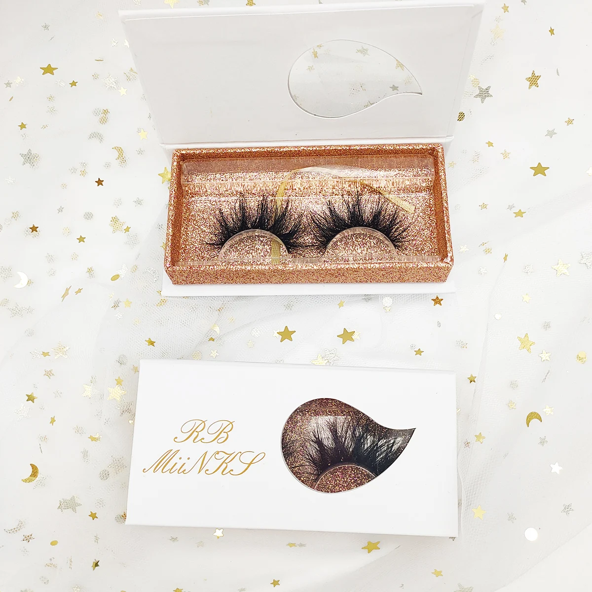 US $169.00 2021 New Mink Lashes Case Custom Mink Eyelashes Packaging Case White Rectangle Box With Water Drop Shape Window Private Label