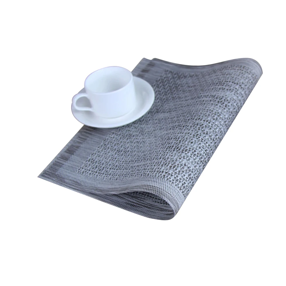 Silver Качество 1 шт. Crossweave тканые виниловые Нескользящие изоляционные салфетки, моющиеся настольные коврики, дисковые коврики, подставки для чаши, водонепроницаемый коврик - Цвет: Silver