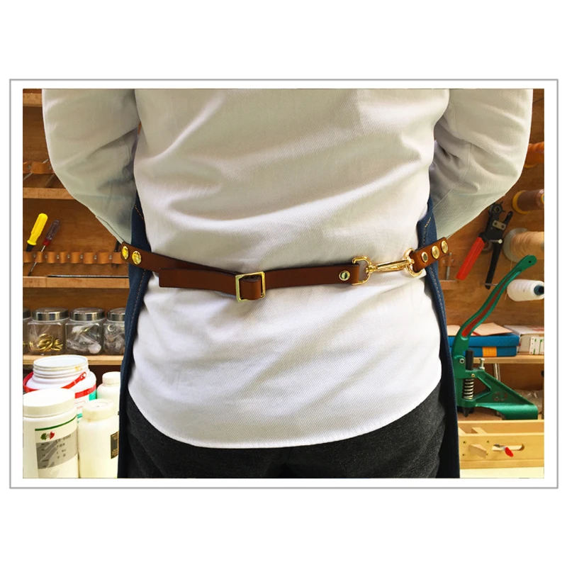 JX-LCLYL Working Denim Bib Apron Leather Strap Barista Chef Barber Pocket Studio Uniform