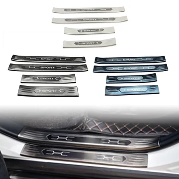 

4pcs Car Outer Side Door Sill Scuff Plate Cover Trim For Toyota RAV4 RAV 4 2019 2020 Stainless Steel 3Colors