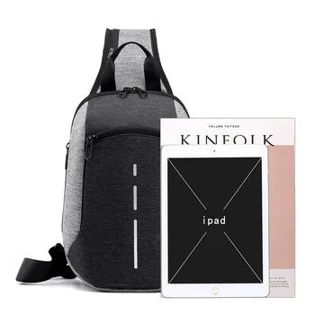

2020 waterproof chest bag with USB charging Single Shoulder Messenger Bag multilayer storage chest Single Shoulder Messenger Bag