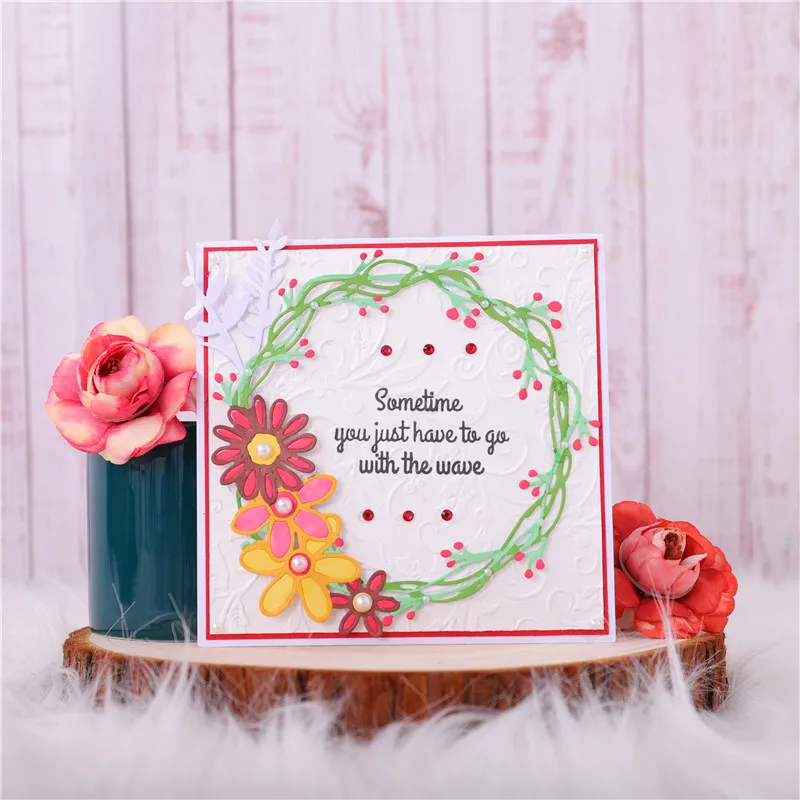 InLoveArts цветок круг штампы венок металла резки для DIY Скрапбукинг Ремесло карты