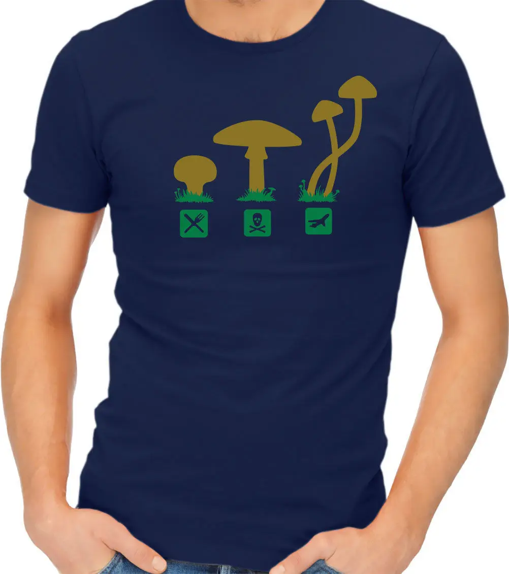 Simple Short-Sleeved Cotton T-Shirt Mushroom High Poison Adult T-shirt Tshirt Tee O-Neck T Shirt Men |