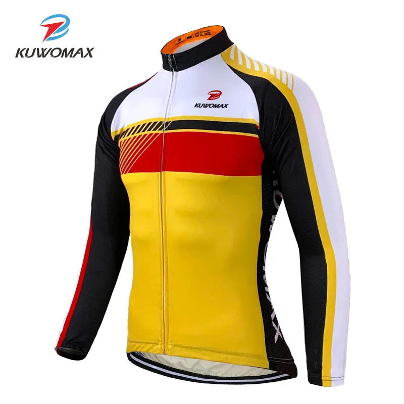 KUWOMAX мужской дышащий Открытый Велоспорт костюм для велоспорта из шерсти одежда быстросохнущая одежда для верховой езды с длинными рукавами спортивные Джерси Топы - Цвет: AK-CS-00601