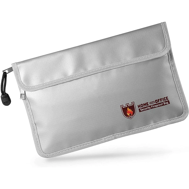 Fireproof Water Resistant Money Bag Envelope Safe Document Bag File Pouch Case 