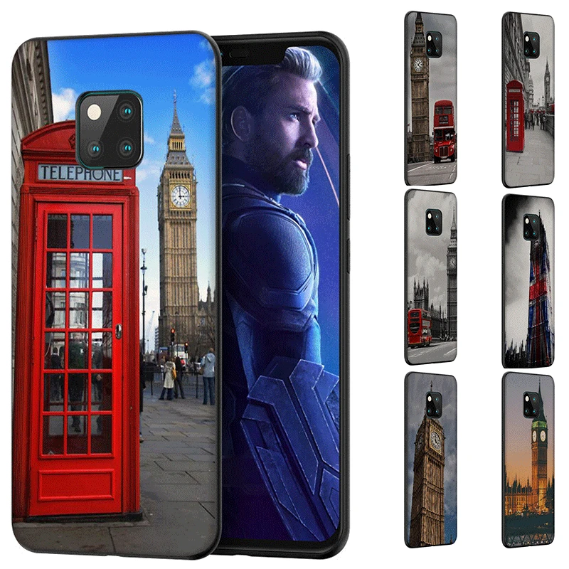 United London Big Ben TelephoneBox Phone Case For Huawei Y 6 7 9 Lite Smart Prime 2017 2018 2019 Silicone Back Cover | Мобильные
