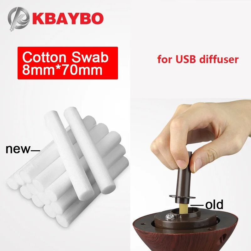 8mm*70mm Cotton Swab for Air Humidifier for car diffuser Aroma Diffuser