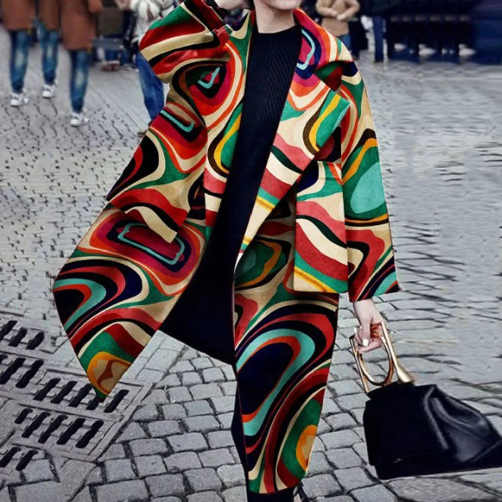 

Colorful Overcoat Fashion Women Autumn Wool Blend Winter Long Trench Coat Large Plus Size Female Woolen Jacket Coat Outwear 2019