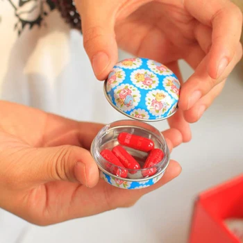 

1PC Mini Pill Case Box Metal Packing Tin Jar Box Case Coin Nail Travel Pill Box New