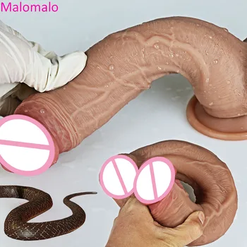 Soft Realistic Thick Rubber Dildo Powerful Suction Cup Skin Feel Penis Masturbators Big Dick Butt Plug Adult Toys for Men Women 1