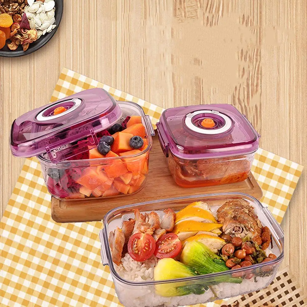 

2021 New Vacuum Preservation Box Food Preservation and Moisture-proof Containe Refrigerated Microwave Airtight Container 4 Kinds