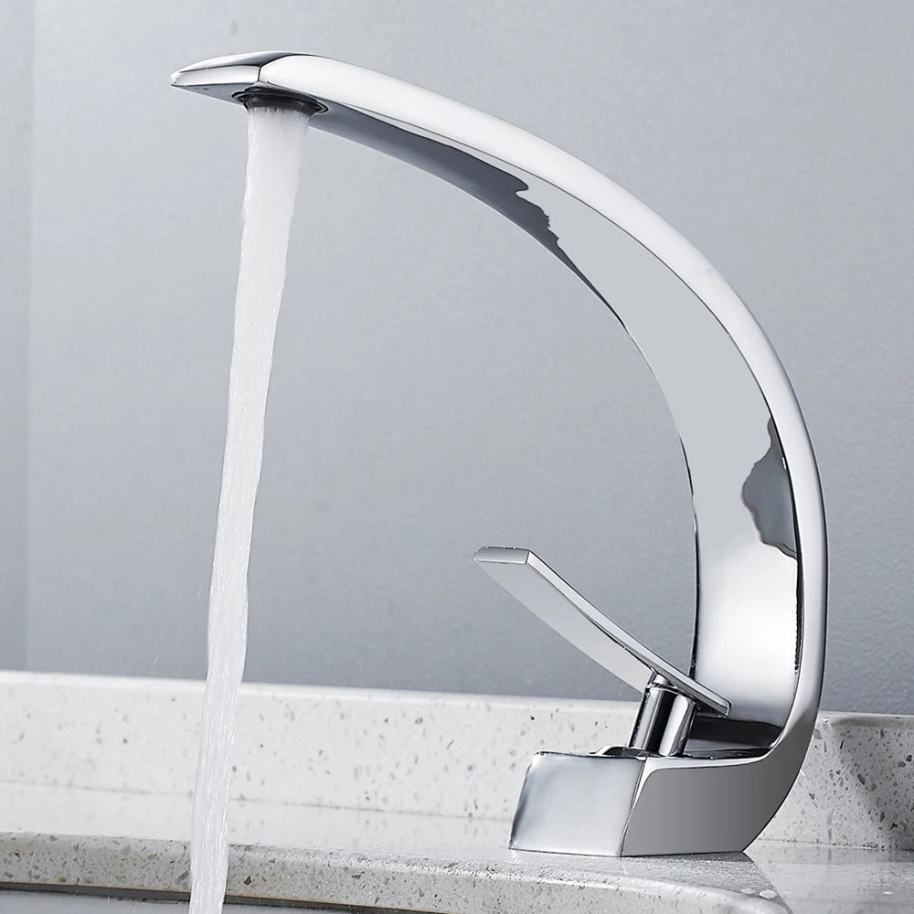 

Bathroom Faucet Brass Basin Sink Faucets Single Handle Water Mixer Taps Waterfall Bathroom Faucet Cold And Hot Water Tap