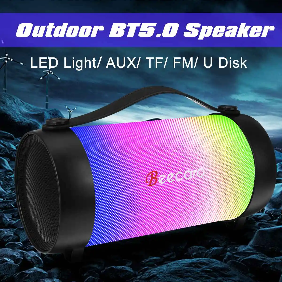 Colorful LED Light Portable bluetooth Speaker FM