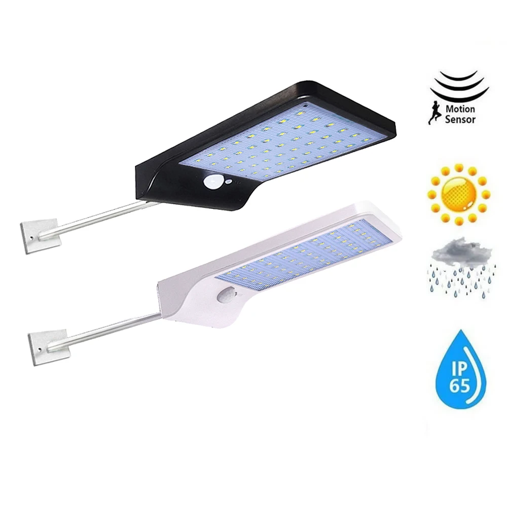 

Metal poles Outdoor Street Waterproof Wall Lights 48 LED Remote Controller Wireles Solar Power PIR Motion Sensor Light Garden Se