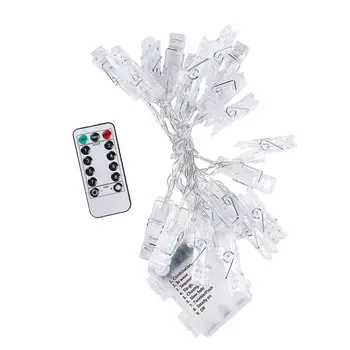 

1 Pc String Light 20 LED 8 Function Photo Clip Decoration Lamp String Light Fairy Light for Home Christmas Wedding