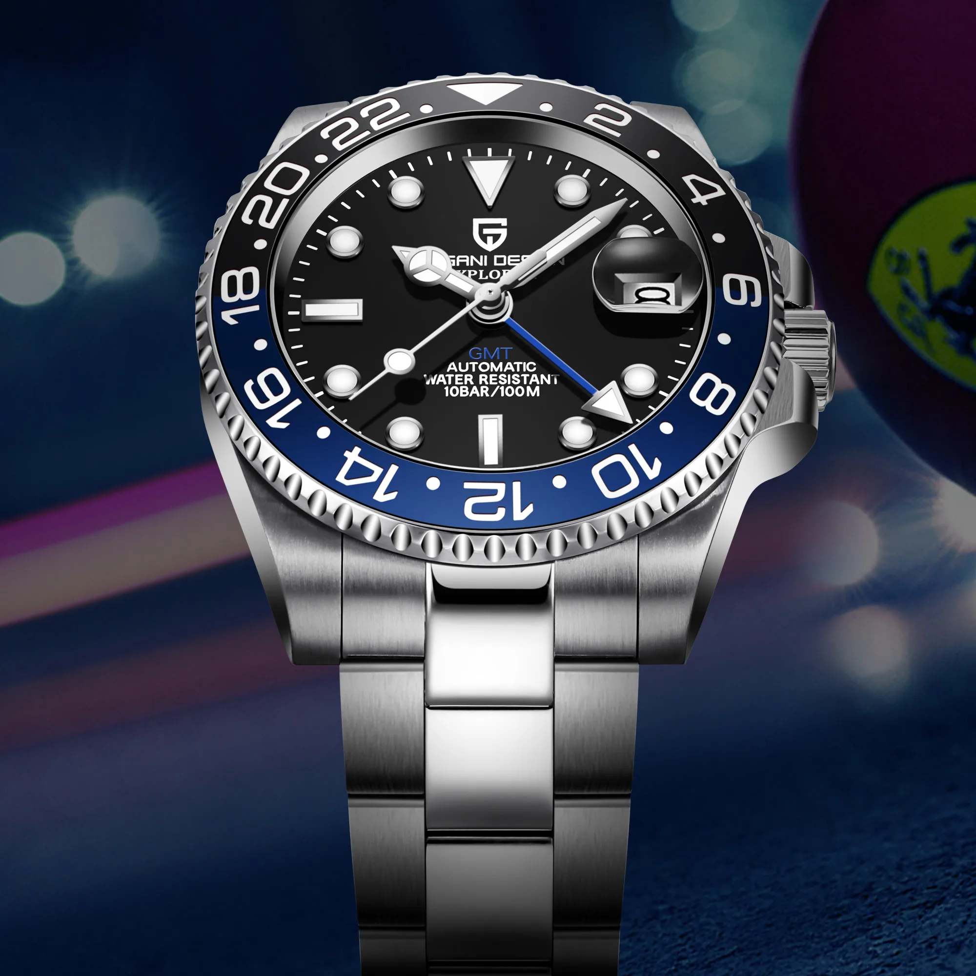 NUOVA PAGANI Brand DESIGN Luminoso GMT Meccanici Orologi Da Uomo di Lusso  In Acciaio Inox 100M Impermeabile Orologio Da Polso Automatico PD-1662 -  AliExpress Watches