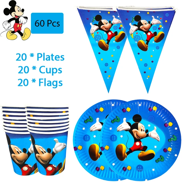 Fournitures de fête Mickey Mouse, ensemble de vaisselle, tasse en