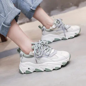 

2020 new spring and summer daddy shoes women's net red increase in white shoes casual wild shoes ins tide