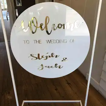 

Luxury white acrylic circle wedding board acrylic round backdrops