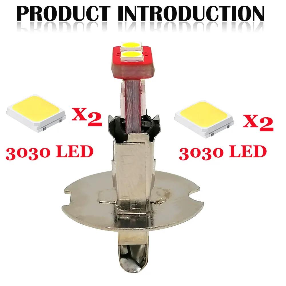 2PCS H3 6SMD 3030 ڵ  Ȱ ڵ H1 Led      ȭƮ