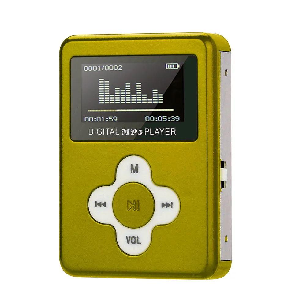 USB мини MP3 плеер ЖК-экран Поддержка 32 ГБ Micro SD TF карта Мини ЖК-экран металлический чехол 3,5 мм стерео разъем