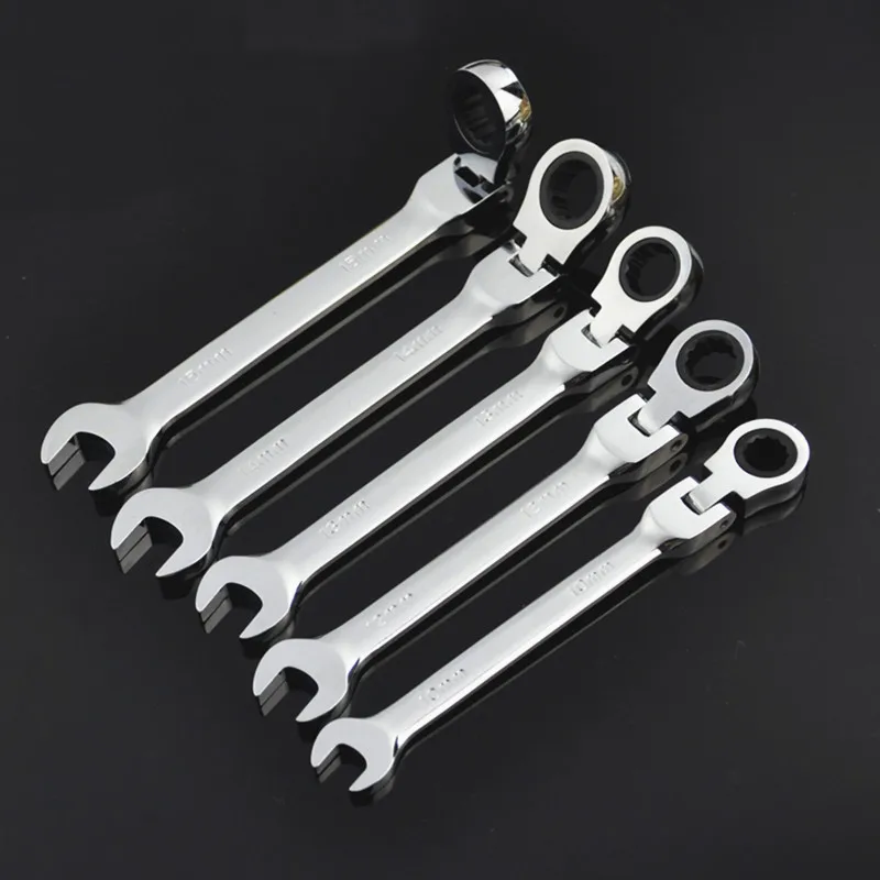 Goodbuy-Clé à cliquet à double extrémité 6 pcs clé à cliquet métrique à