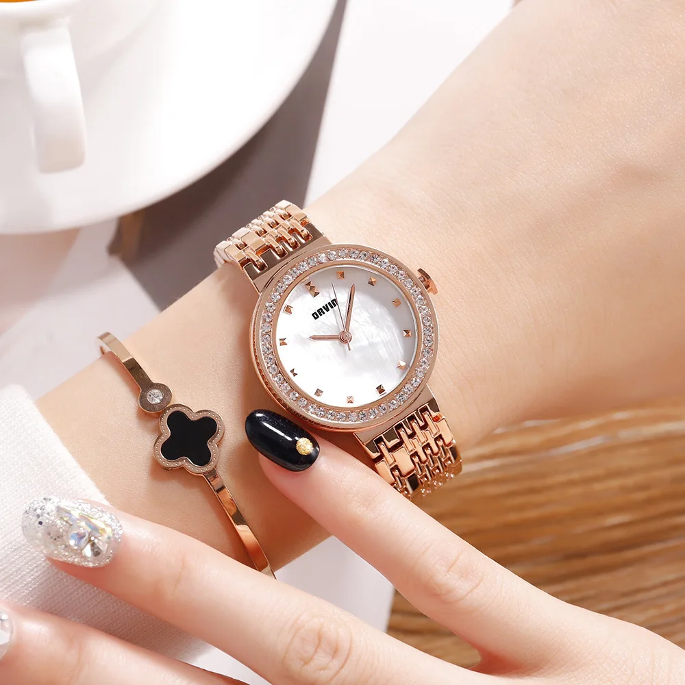 

Drvin Ladies' Watch Alloy Watch Strap Women's Fashion Quartz WOMEN'S Watch Diamond Set Douyin Hot Selling Charm
