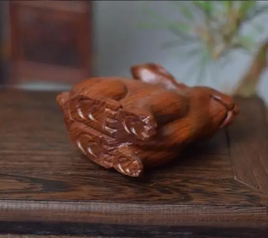 Китайский Старый Самшит ручной работы резьба кролик NETSUKE