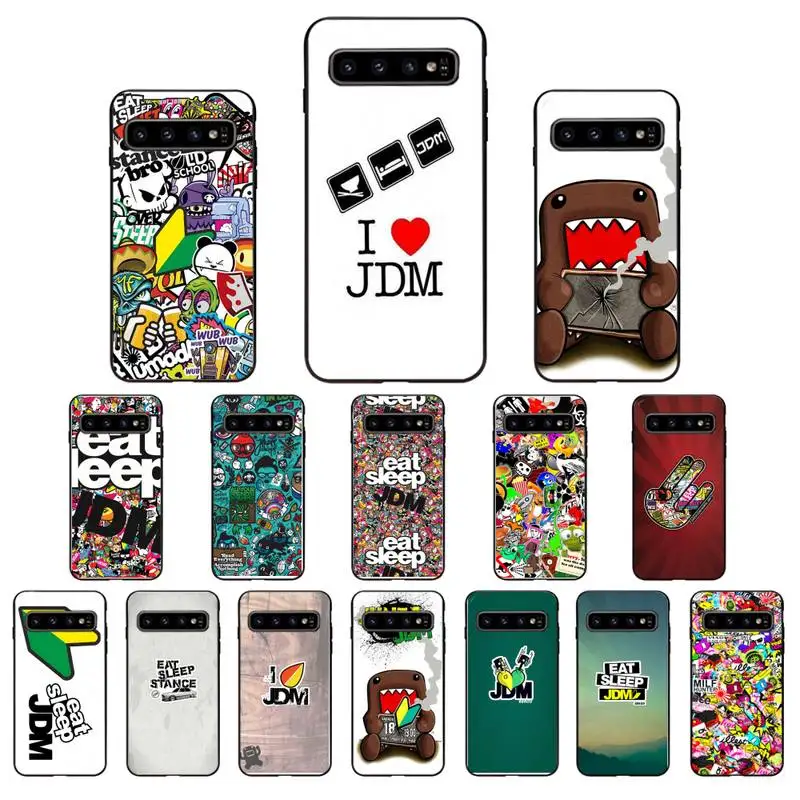 Sticker Bomb Eat Sleep JDM Phone Cases For Samsung S21 S20 Plus