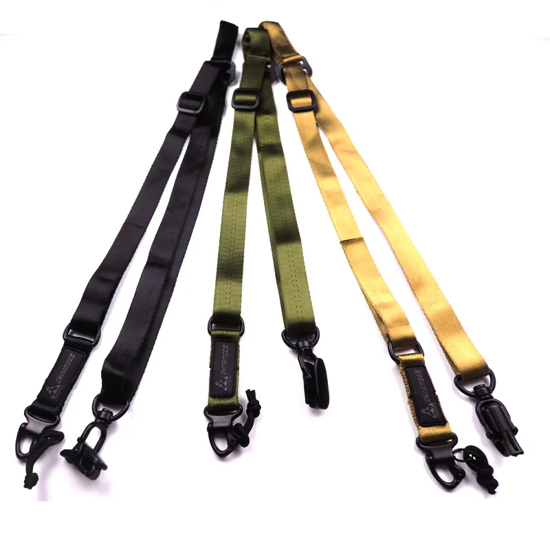 

Hunting Two 2 Points Rifle Sling Mount Adjustable Safety Airsoft Tactical Gun Sling Strap Belt Multi-function Bungee System Kit