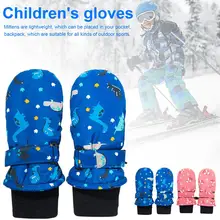 Зимние толстые Лыжные рукавицы, дышащие уличные варежки, водонепроницаемые ветрозащитные варежки, перчатки для детей, для мальчиков и девочек, товары для ухода