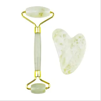 

KCONYD 20PCS natural jadeite roller massager Xinshan Jade roller scraping board cosmetology instrumen thin V face wholesale