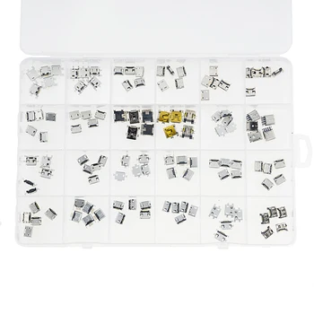 

120PCS/BOX 24 Models Each 5PCS Micro Female USB Connector Usb Jack Socket Female For MP 3 4 5 Other Mobile Accessories