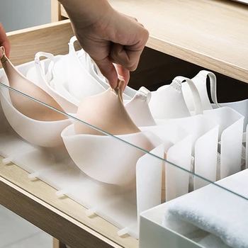 

Translucent 6-Piece Underwear Storage Box Can Be Stacked With Clothes Storage Rack Wardrobe Drawer Finishing Combination