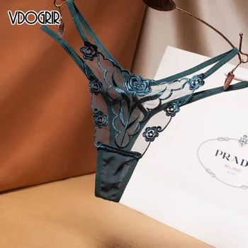 

VDOGRIR Sexy Women Lace Panties Underwear Thin Belt Thongs Low Waist G-String Hot Woman String Low Waist Lady Lingerie Tanga