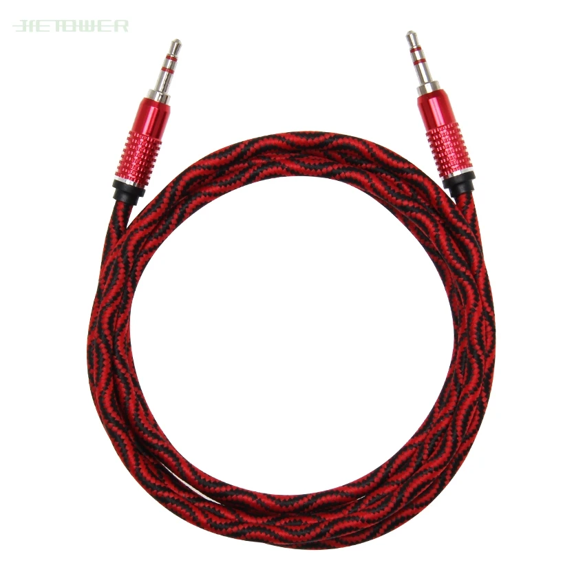 50pcs lot 1 5m Python Snake skin Heavy thick audio cable Extension Hi Fi Headphone 3 5 Jack Cable for MP3 MP4 Player Car good