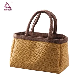 

Hiboom Bamboo and wood Mini woven Mini women's handbag original Sufeng simple forest beach bag for ladies canvas handle totes